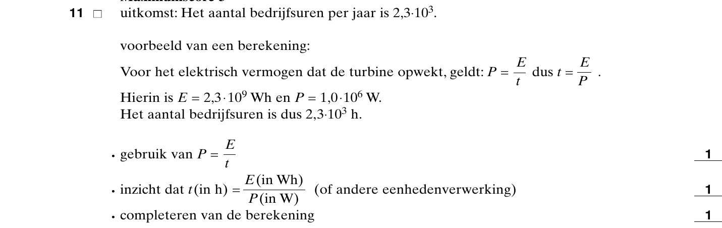beoordelingsmodel vraag 11