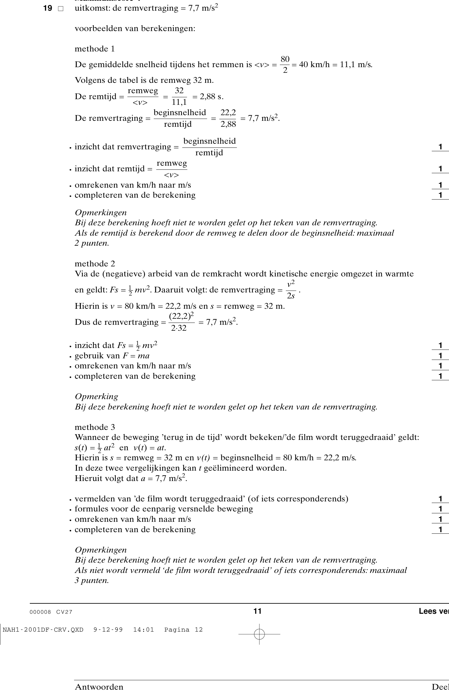 beoordelingsmodel vraag 19
