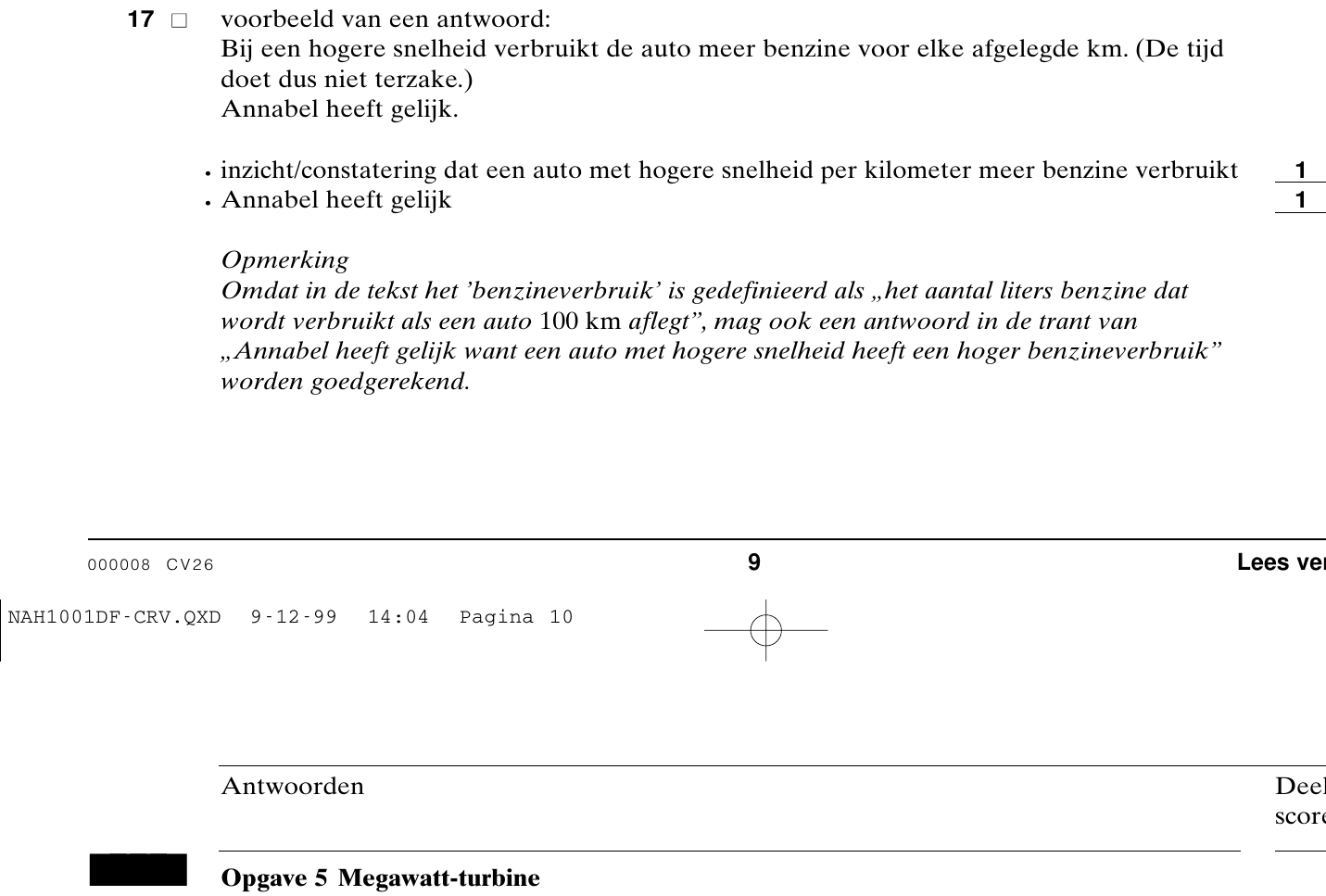 beoordelingsmodel vraag 17