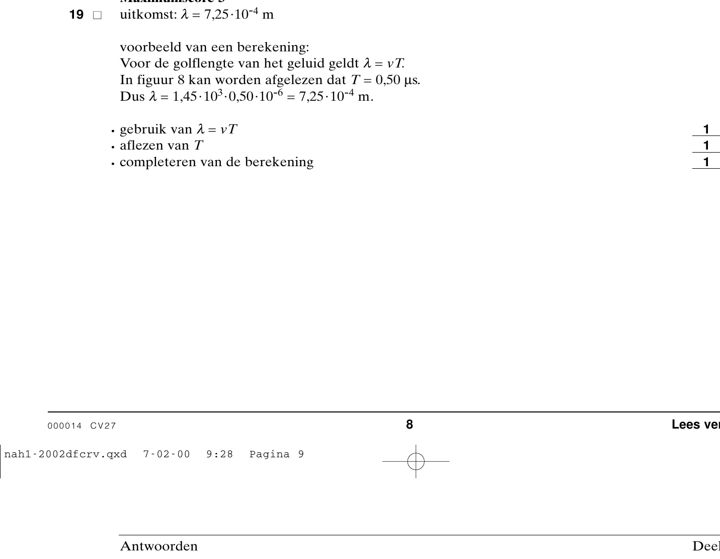 beoordelingsmodel vraag 19