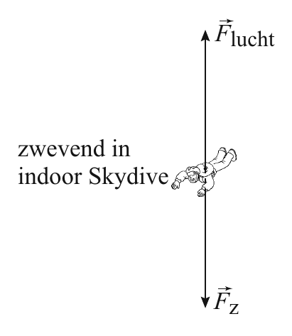 F lucht zwevend in indoor Skydive F z