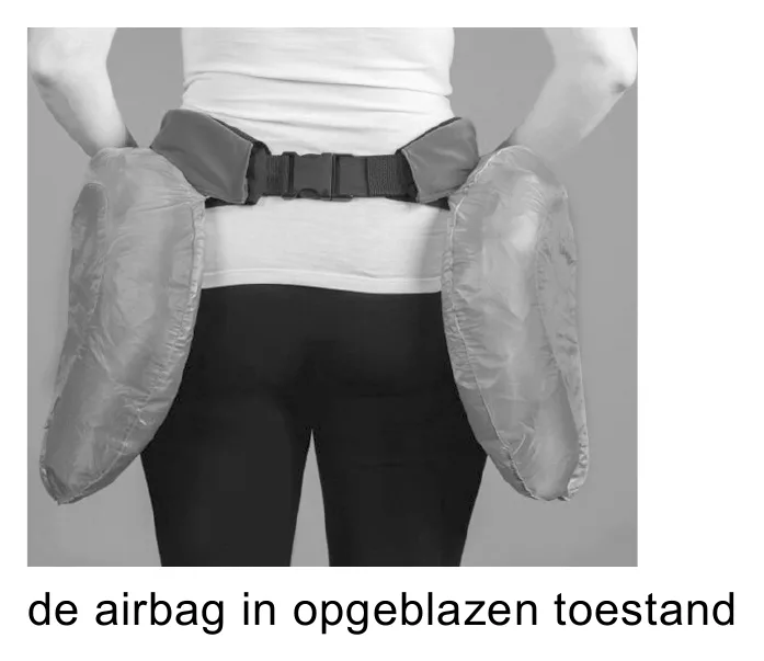 de airbag in opgeblazen toestand