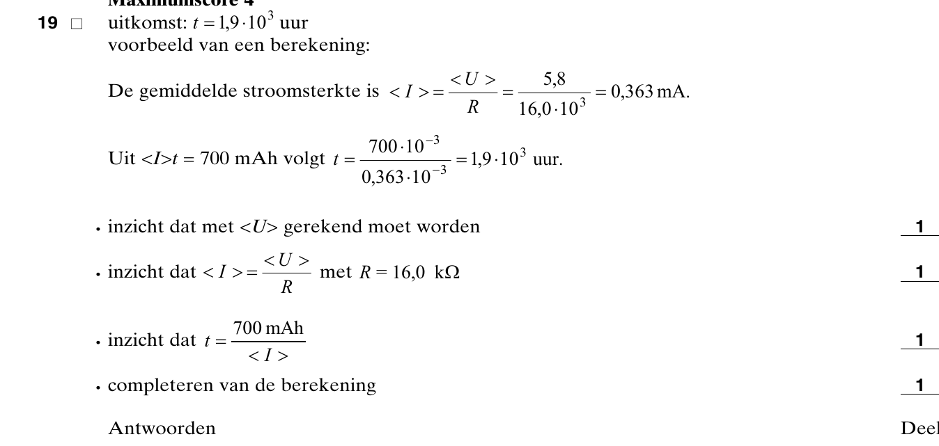 beoordelingsmodel vraag 19