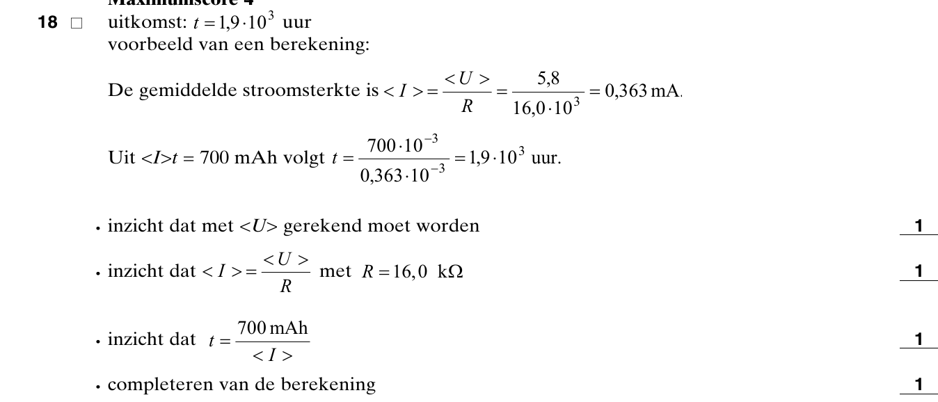 beoordelingsmodel vraag 18