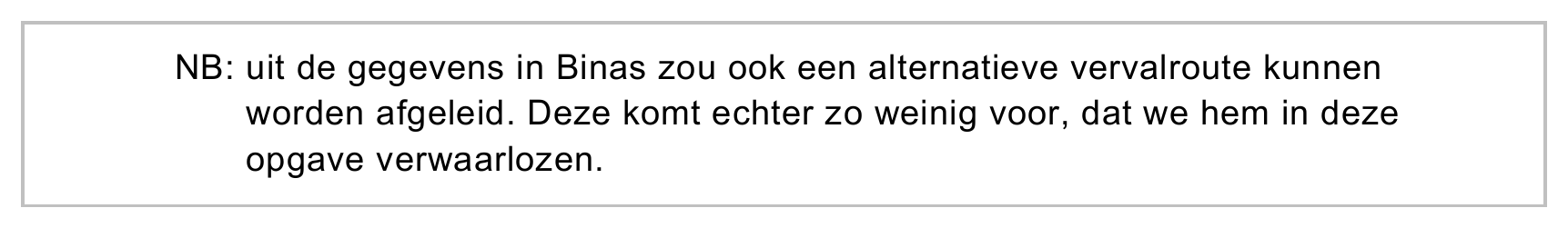 NB: uit de gegevens in Binas zou ook een alternatieve vervalroute kunnen worden afgeleid. Deze komt echter zo weinig voor, dat we hem in deze opgave verwaarlozen.