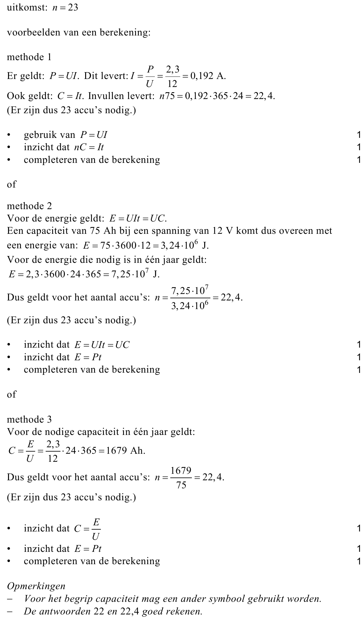 beoordelingsmodel vraag 22