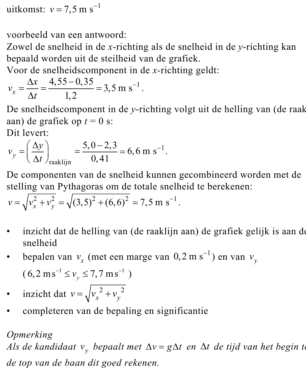 beoordelingsmodel vraag 1